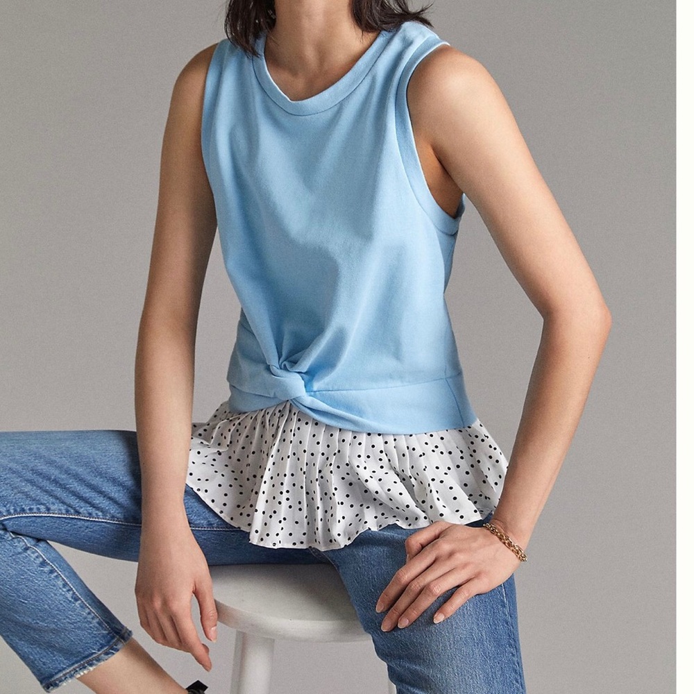 ANTHROPOLOGIE Lea & Viola Twist-Front Tank‎ Size Large